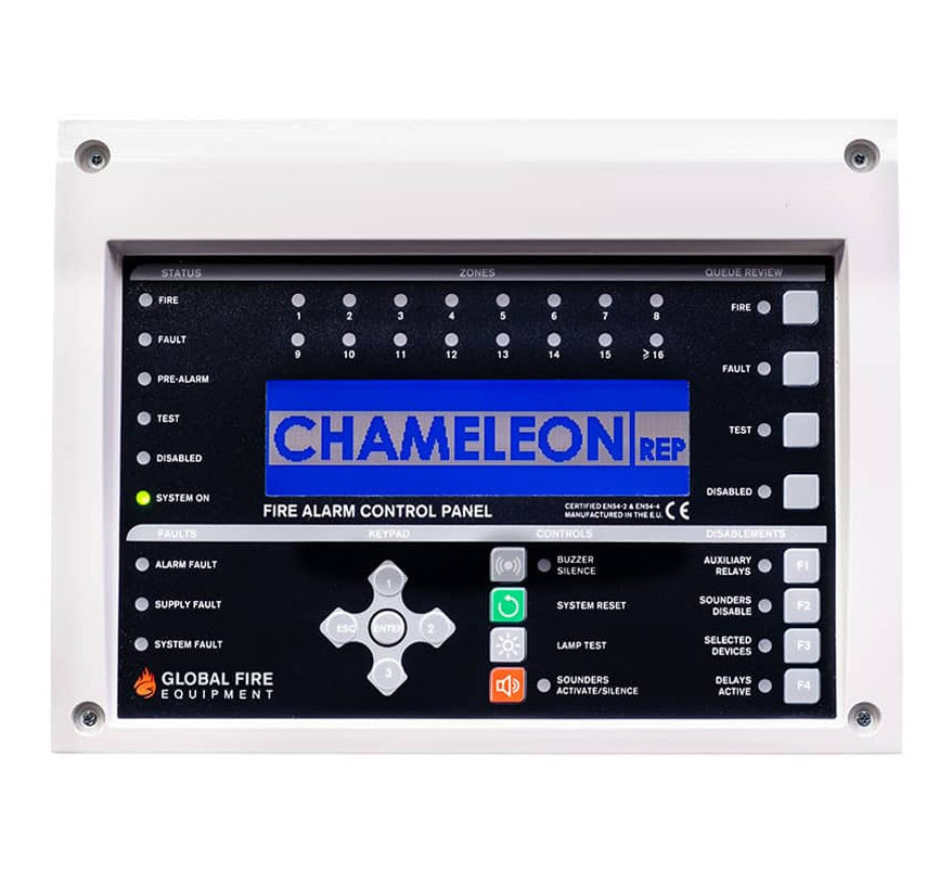 Global Fire Chameleon Control Repeater Panel c/w RS422 Network Card (CHAMELEON-REP) - JEM Systems UK