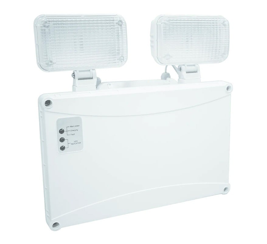 Hispec Congo 2W LED Emergency Twin Spot with Self Test (HSEMLEDTS-ST) - JEM Systems UK