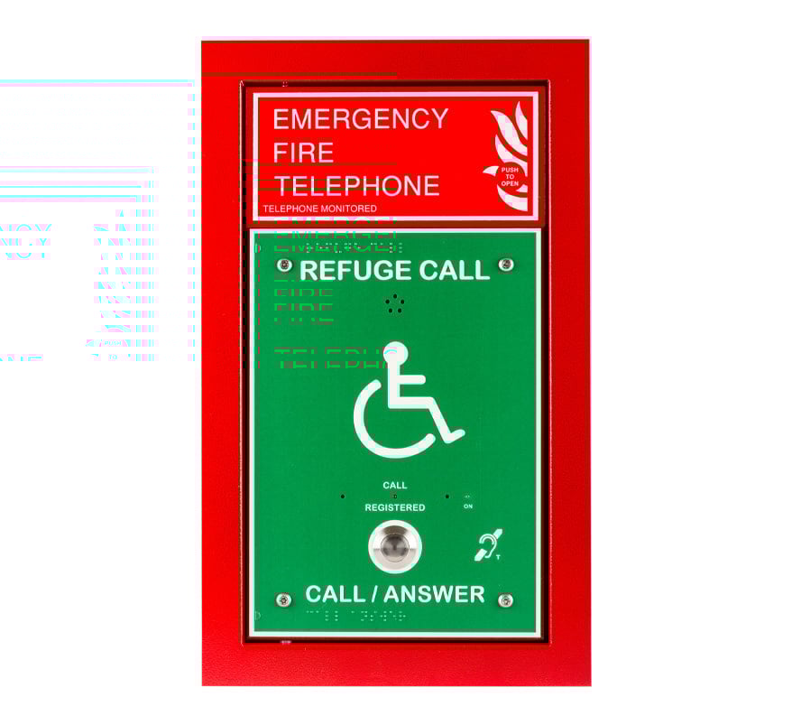 Cameo Combined Green Disabled Refuge/Red Fire Telephone Outstation, Flush Mount - Radial Wired (CRT/GRF/R) - JEM Systems UK