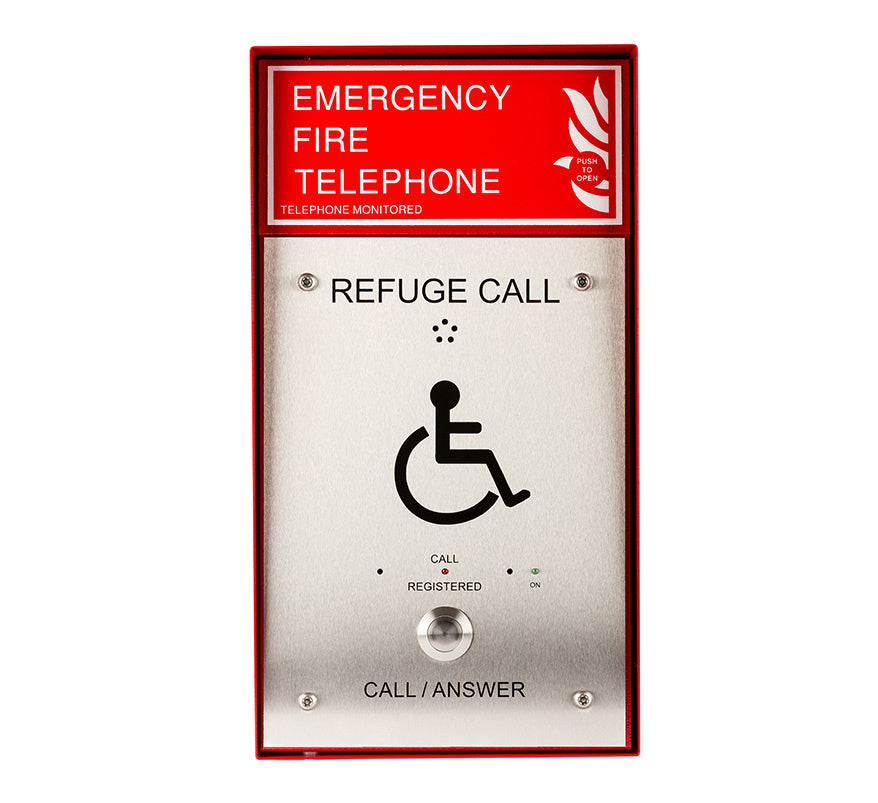 Cameo Combined S/Steel Disabled Refuge/Red Fire Telephone Outstation, Surface Mount, Radial Wired (CRT/SRS/R) - JEM Systems UK