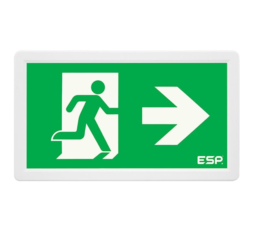 ESP Duceri 3W LED IP20 Slimline Emergency Exit Box (Inc All Legends) (D121AWH) - JEM Systems UK