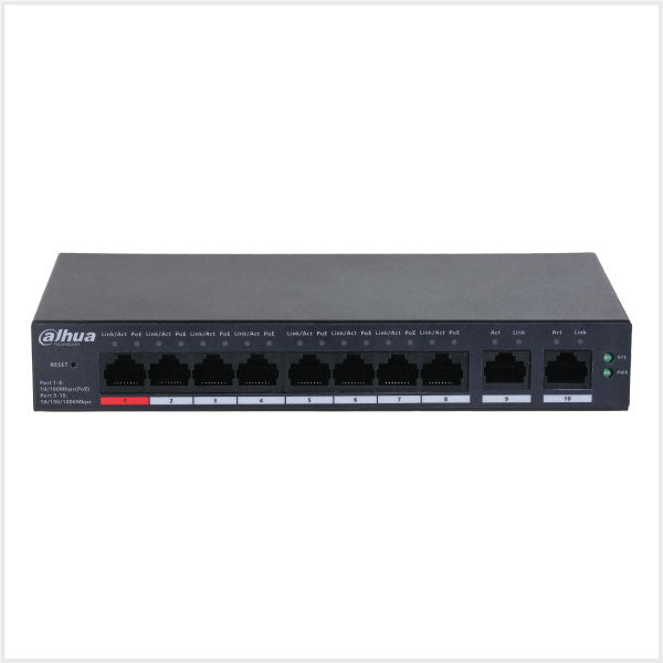 Dahua 10-Port Cloud Managed Desktop Switch with 8-Port PoE
