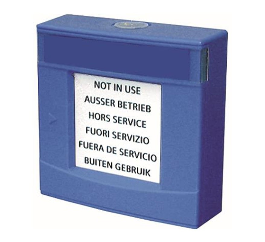 Siemens DMA1192-AB Manual Call Point Housing with Glass and Key (Blue) (BPZ:5464250001) - JEM Systems UK