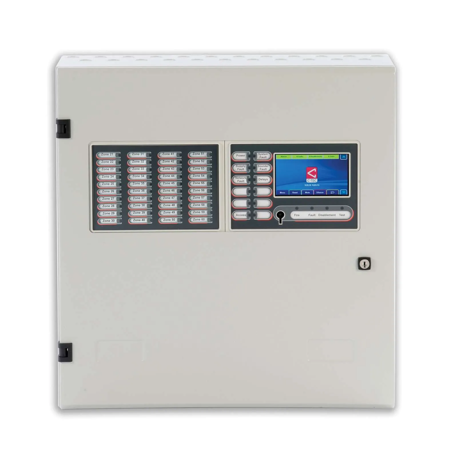 C-TEC ZFP 2 Loop 40 Zonal LEDs Addressable Fire Panel (Standard Cabinet) XP95/Discovery
