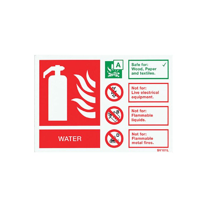 Firechief Sign Water, White Self-Adhesive - Pack of 10 (SV101L) - JEM Systems UK