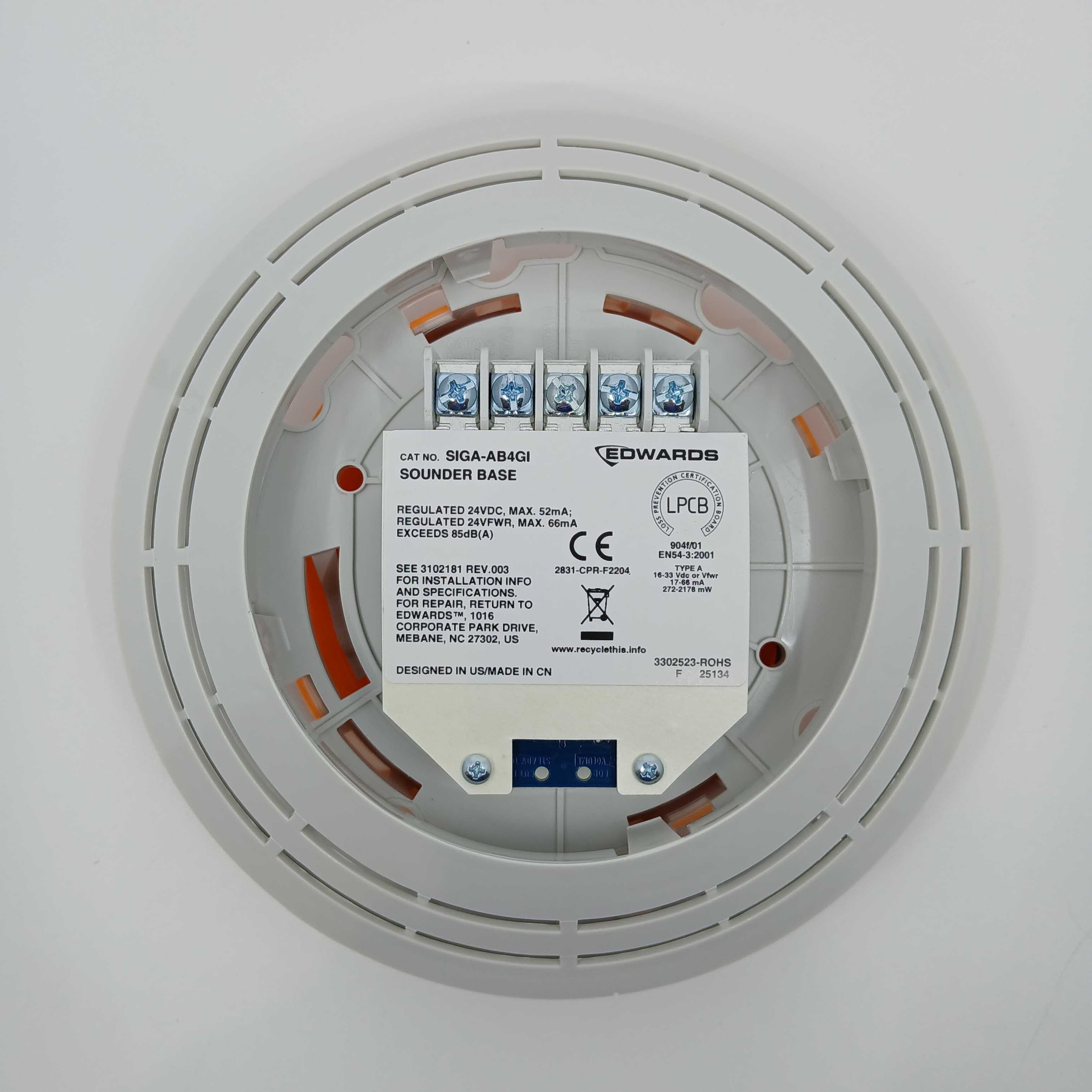 Edwards SIGA-AB4GI Audible (Sounder) Base EN54 Listed - JEM Systems UK