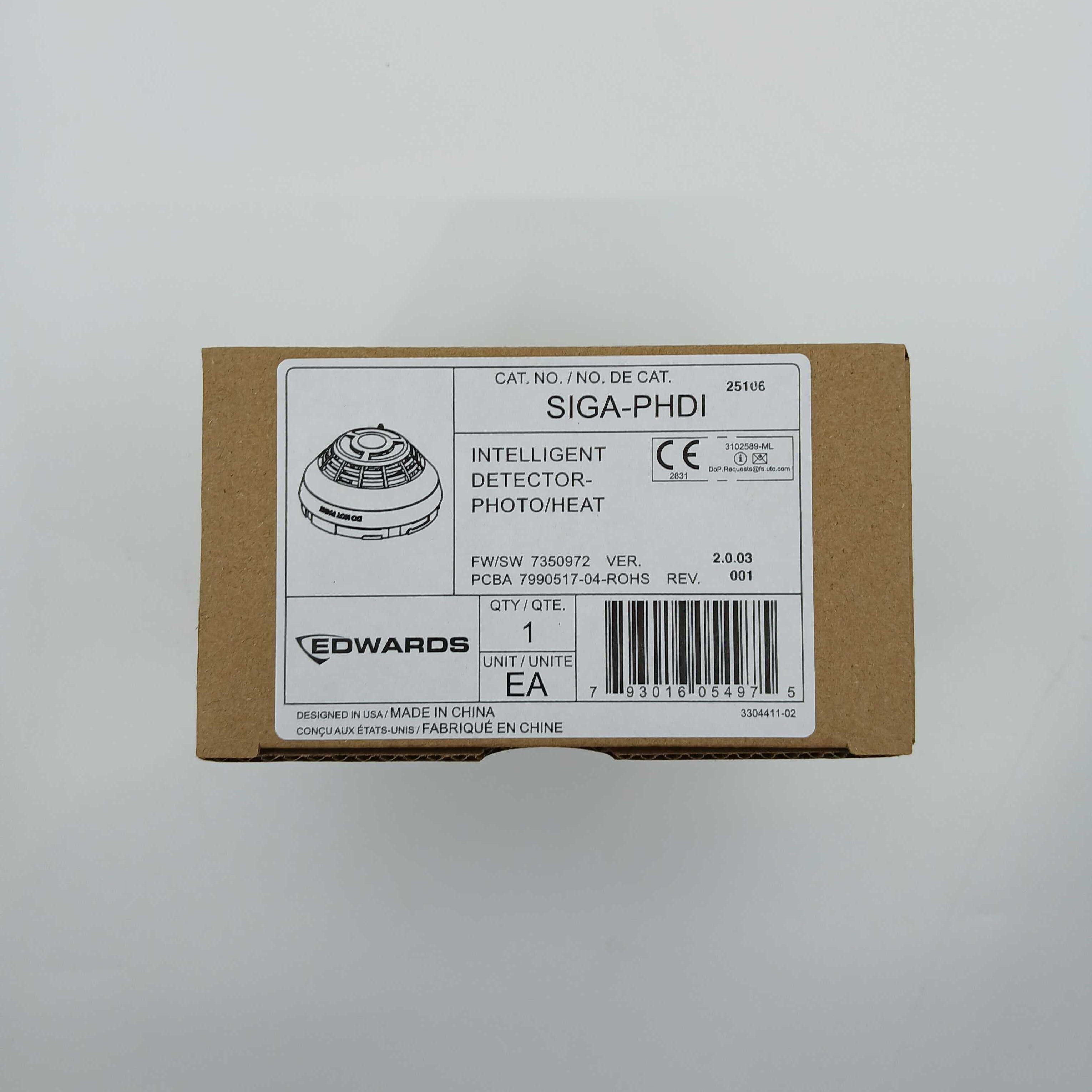Edwards SIGA-PHDI Intelligent Photo and Heat Detector - EN54 Listed