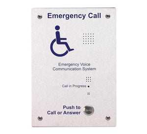 C-TEC Type B Brushed Stainless Steel Disabled Refuge Outstation - Flush Mount (EVC302F)
