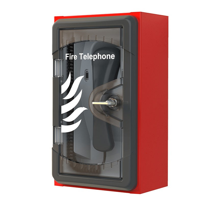 C-TEC Red Type A Fire Telephone Outstation with Handset and Key Lock (EVC302RLK) - JEM Systems UK