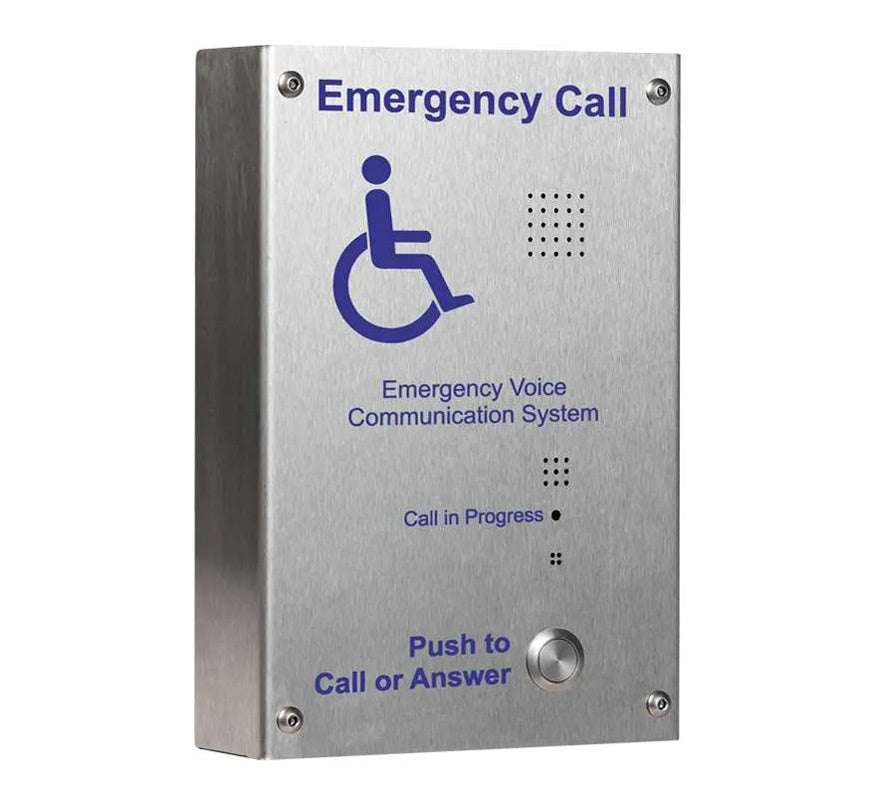 C-TEC Brushed Stainless Steel Type B Disabled Refuge Outstation - Surface Mount (EVC302S) - JEM Systems UK