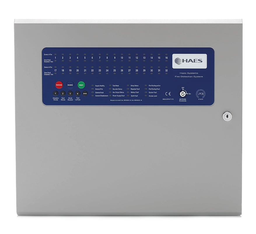 HAES Esento Evoque 16 Zone Conventional Fire Alarm Panel (XL32-16) - JEM Systems UK