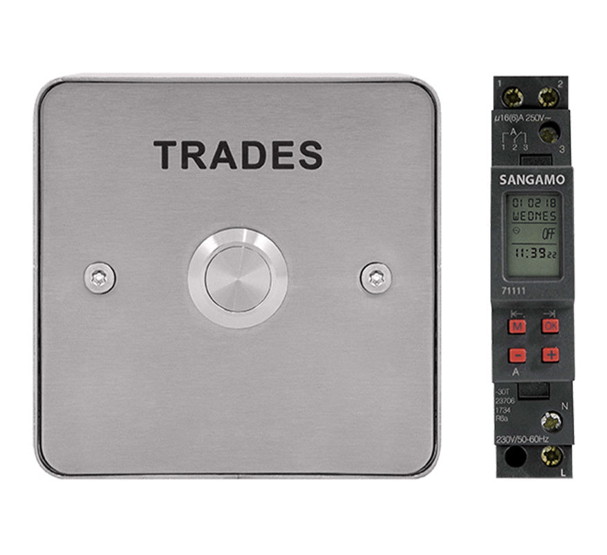 ESP Aperta Stainless Steel Trades Entrance Button with Timer (EVTRT) - JEM Systems UK