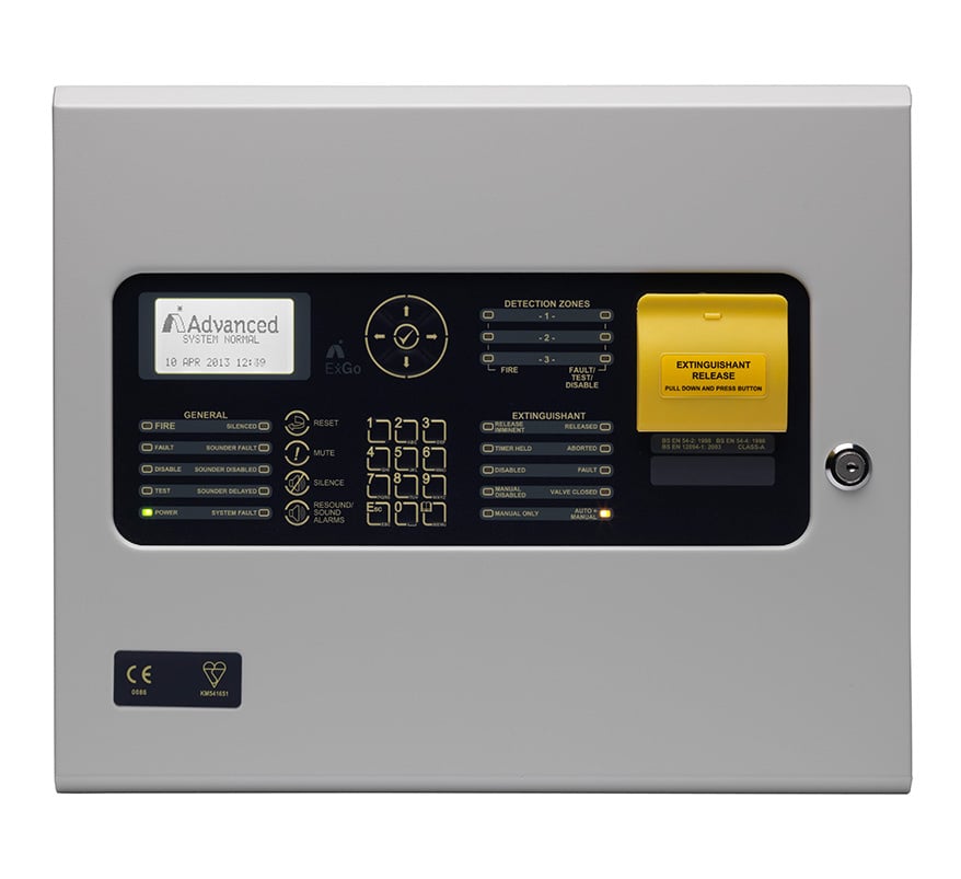 Advanced EX-3001 Extinguishing Control Panel, 3 detection zones + single release output - JEM Systems UK