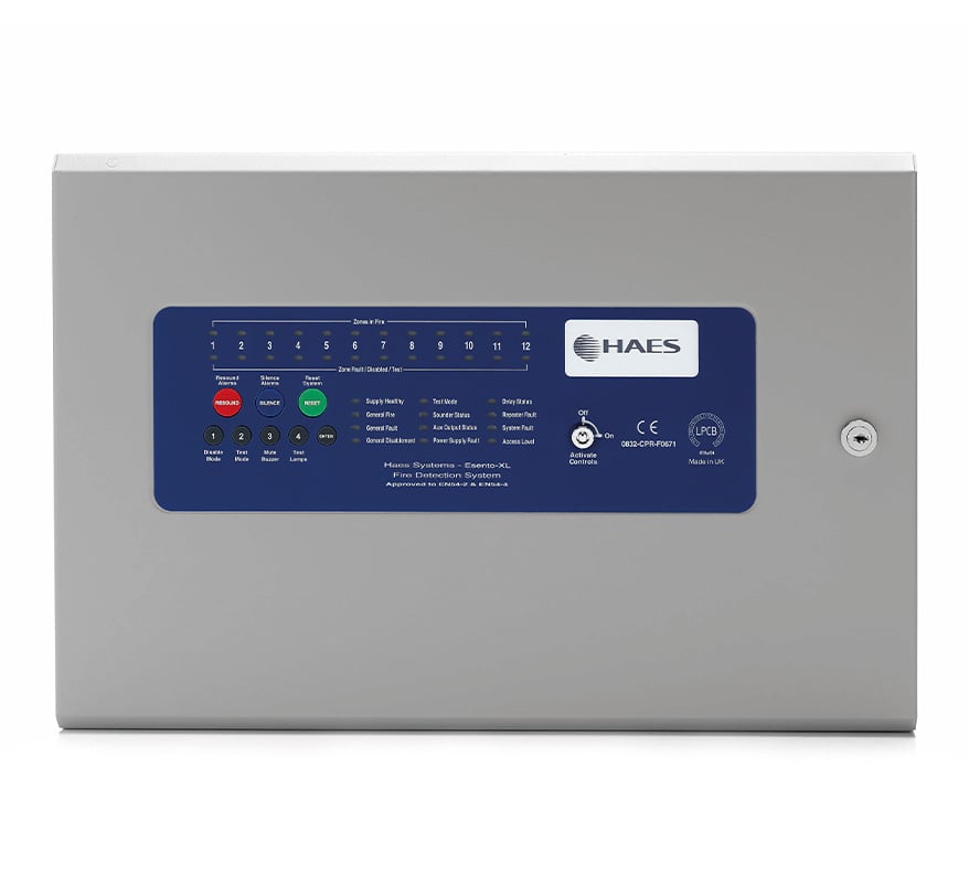 HAES Esento Marine Approved 12 Zone Conventional Fire Panel (ESEN-12MAR) - JEM Systems UK