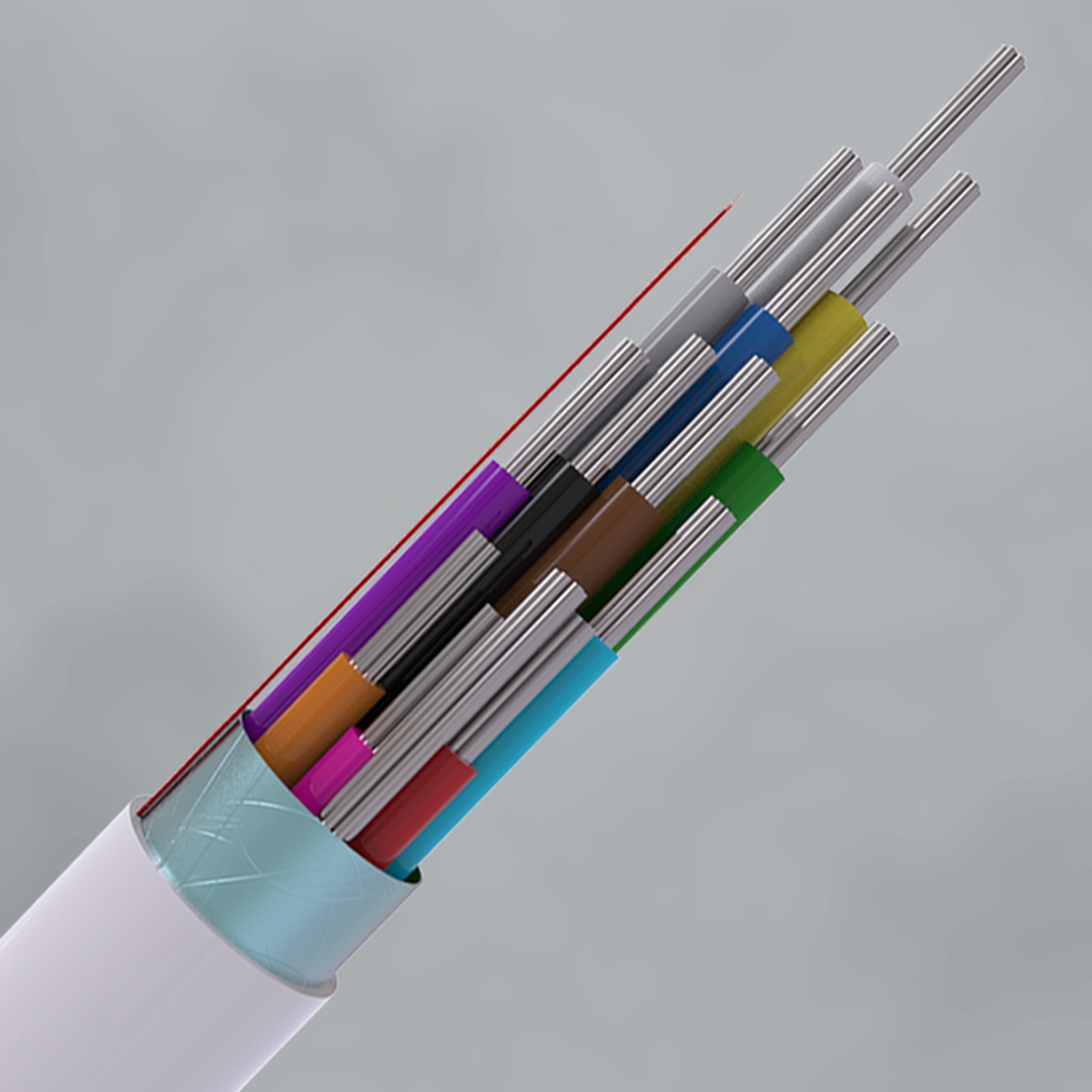 CQR 12 Core Type 2 Eca PVC Screened Cable White 100m
