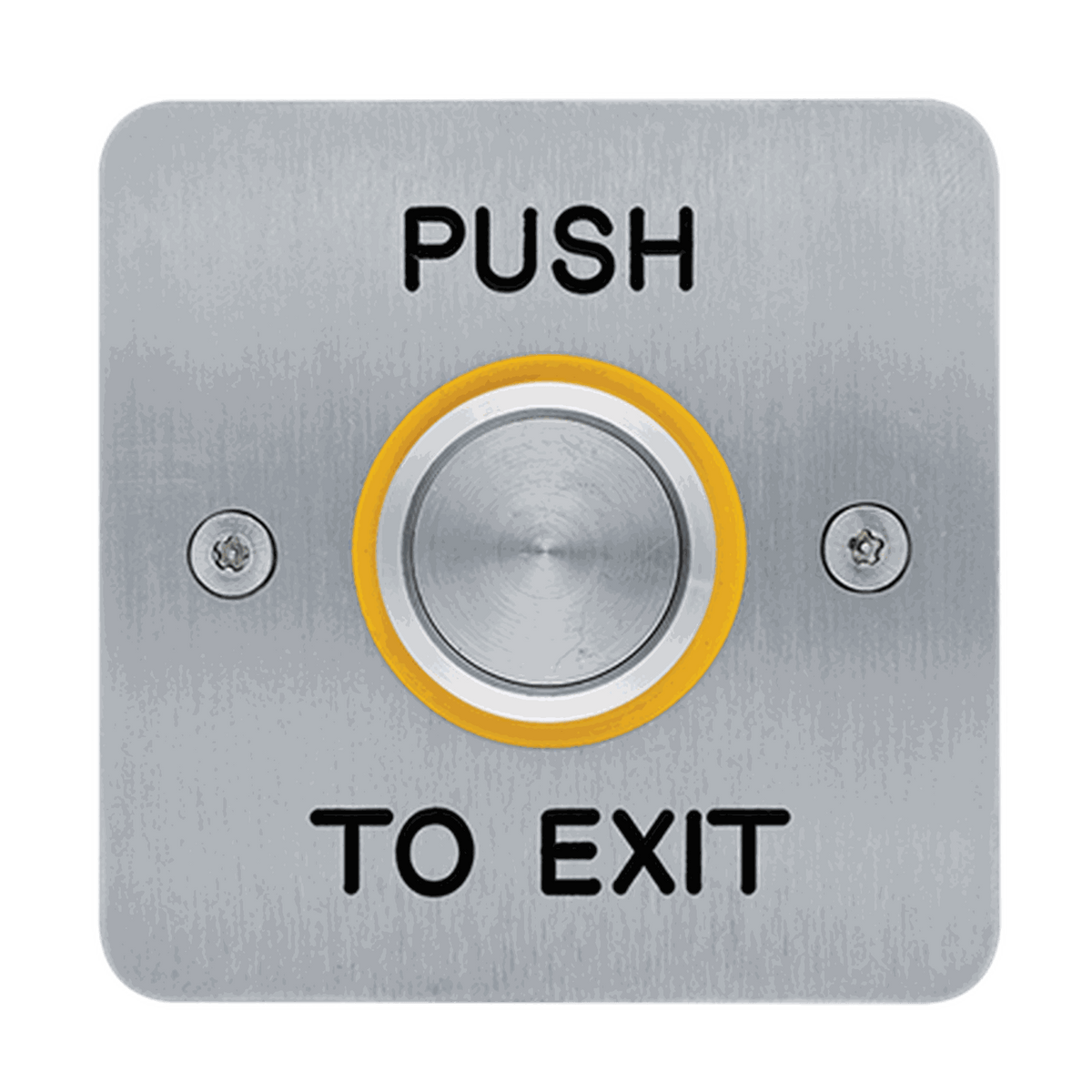 Comelit PAC Push Button Exit Device 25mm with Yellow Bezel Stainless Steel