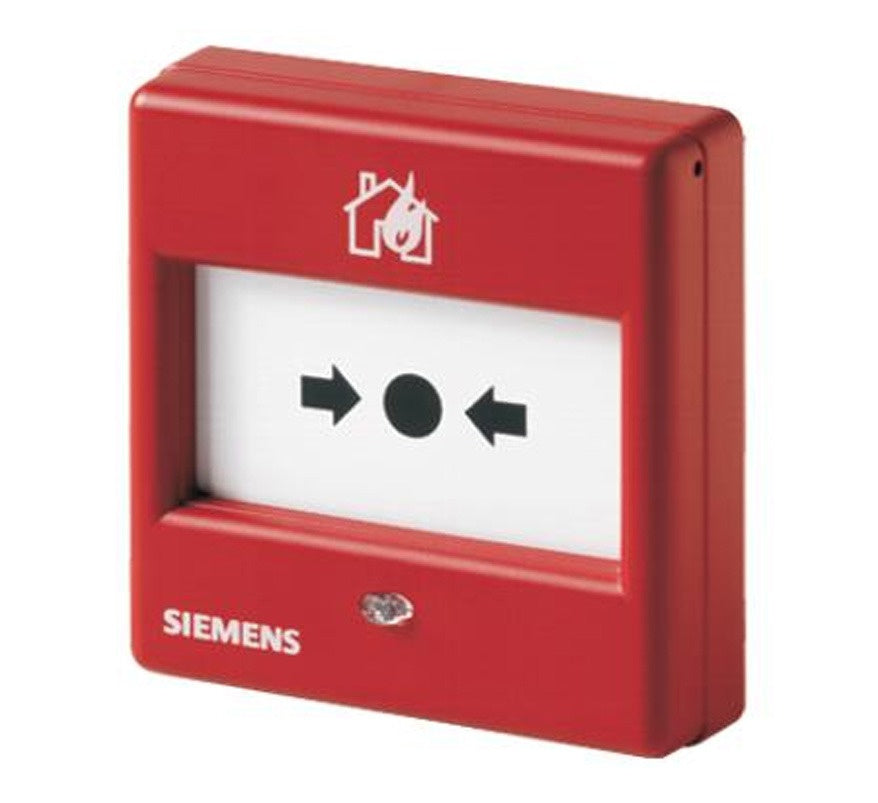 Siemens FDM1101-RG Cerberus FIT Conventional Manual Call Point with Glass Plate (Red) (No Backbox) (S54371-F6-A1) - JEM Systems UK