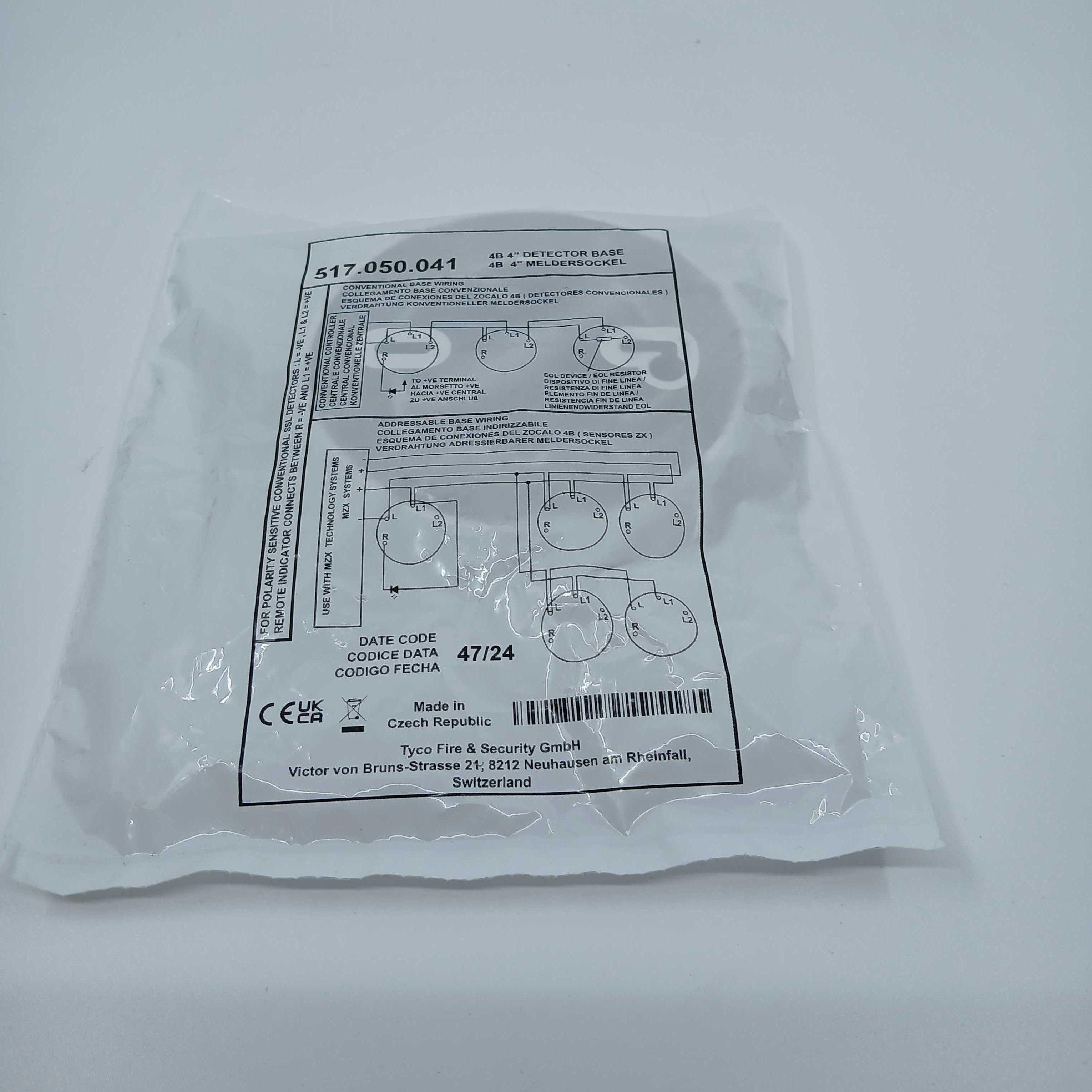 FireClass 517.050.041 Detector Base 4" for 600/800 Series - JEM Systems UK