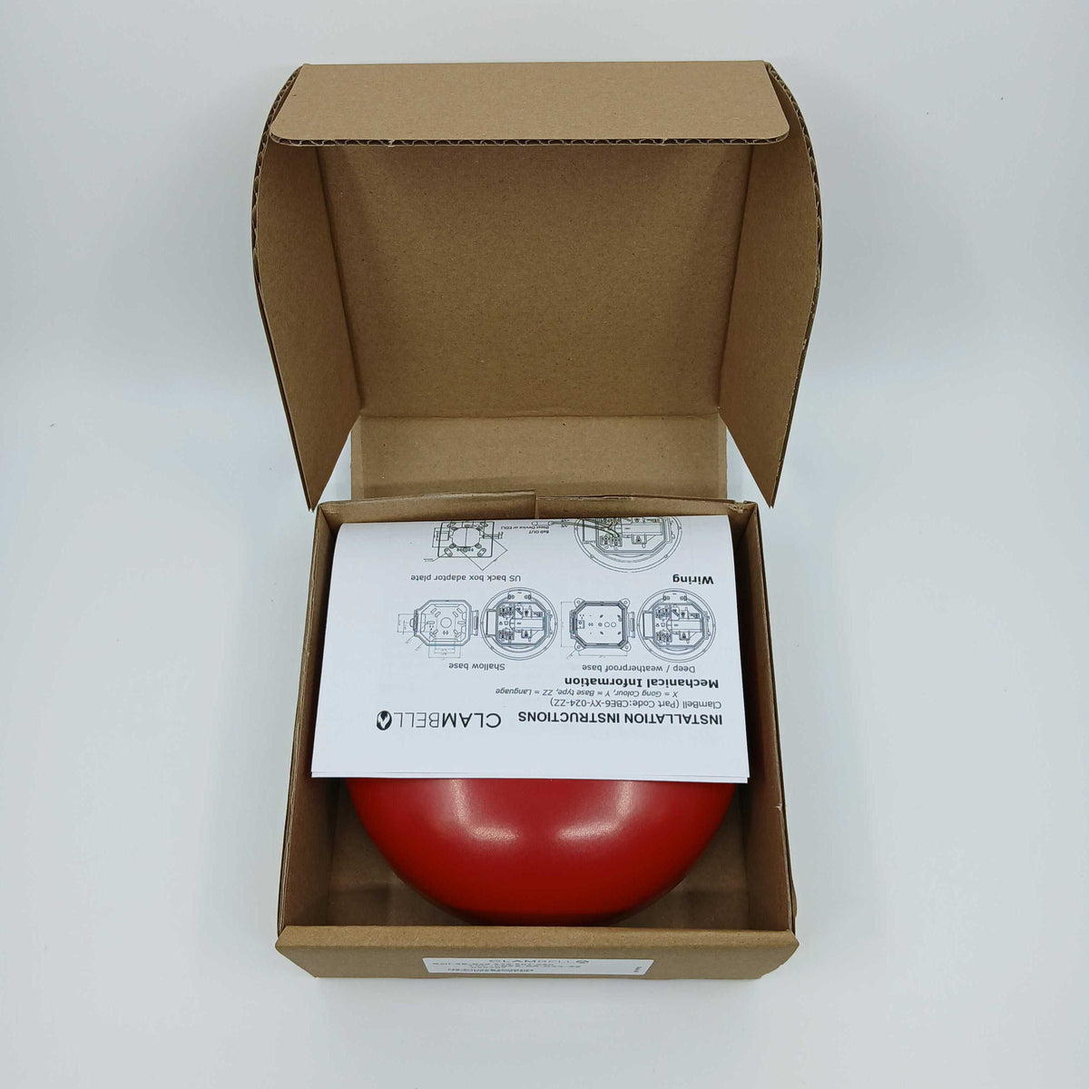 FireClass 576.501.080 ClamBell 24 V 6" Fire Alarm Bell Red - JEM Systems UK