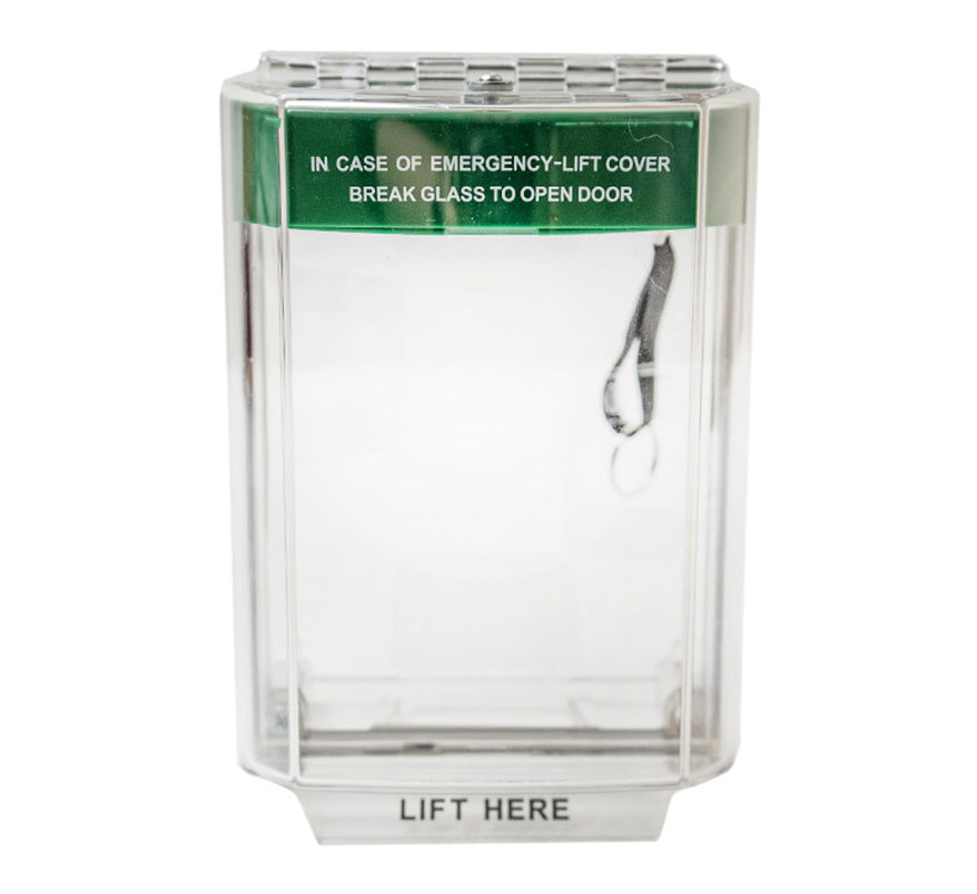 FMC Call Point Protective Cover with Integral Alarm (Green) (FMCCPC2) - JEM Systems UK