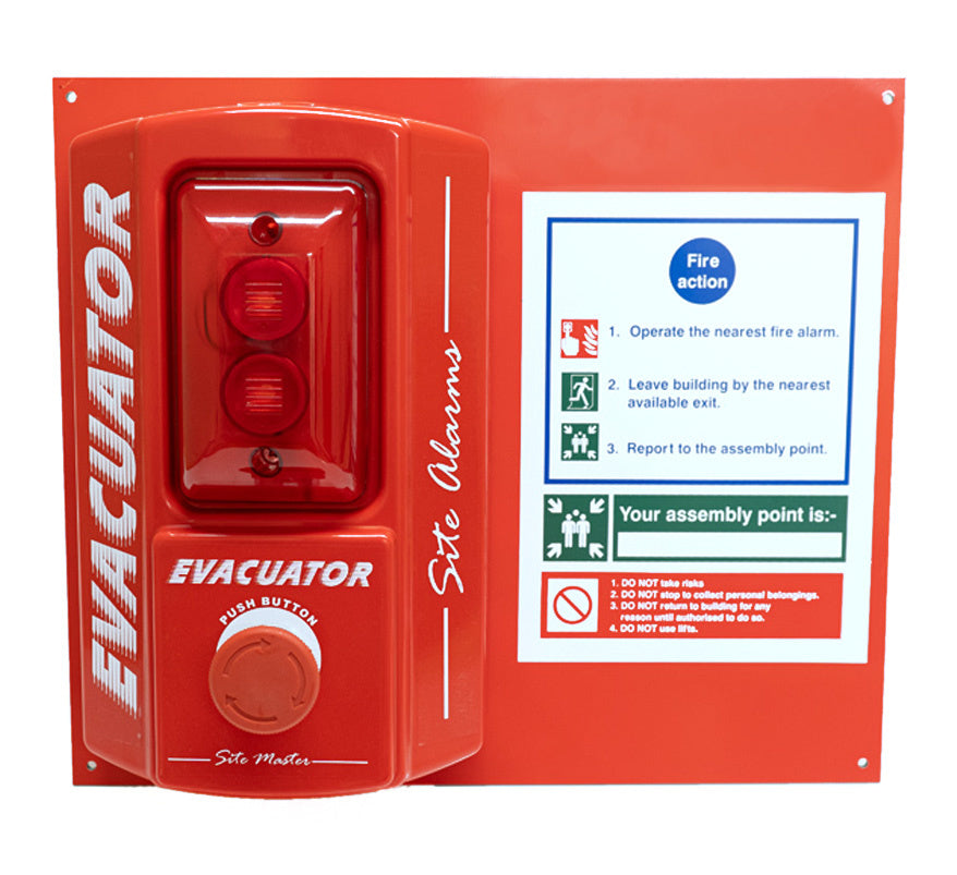 Evacuator Site Alarm Mounting Board with Fire Action Notice (FMCEVAMB1) - JEM Systems UK