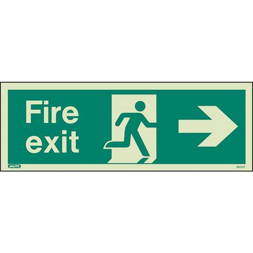 Firechief Sign FIRE EXIT RIGHT Photolum (435T/R)