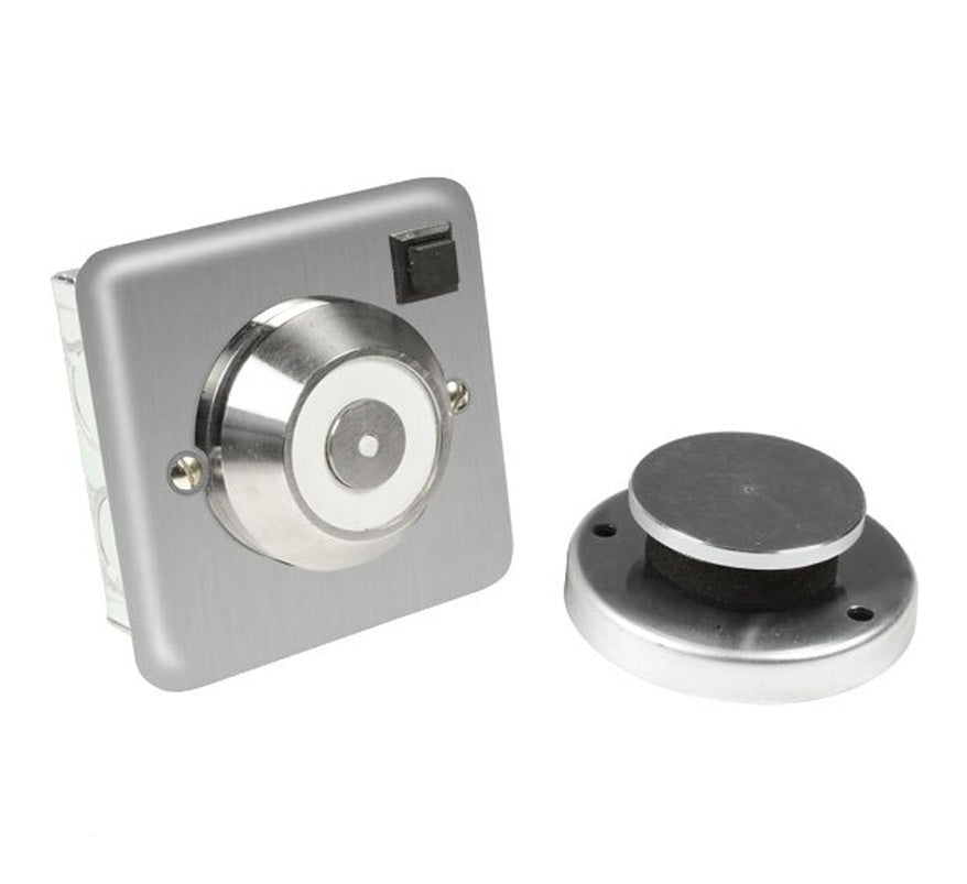 Geofire Decorative 24V Electromagnetic Fire Door Holder (Stainless Steel) (3-59-0301-M001) - JEM Systems UK