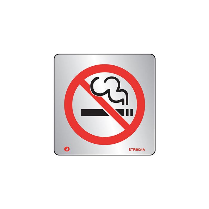 Firechief Stainless Steel Prohibition No Smoking Sign Radius Corners (STB9033A) - JEM Systems UK