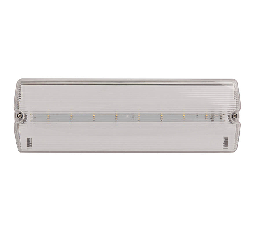Hispec Emerald Universal LED Emergency Bulkhead with Legends (HSEM/LED) - JEM Systems UK