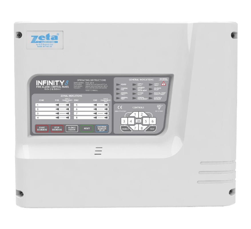 Zeta Infinity8 4 Zone Conventional Fire Alarm Panel (IN4) - JEM Systems UK