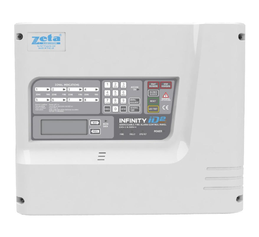 Zeta Infinity ID2 8 Zone Intelligent 2-Wire Fire Alarm Panel (ID2/8) - JEM Systems UK