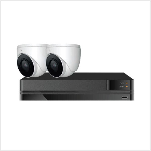Kestrel IP CCTV Kit - 4 Channel 1TB Kestrel NVR with 2x 2MP IR Waterproof Dome Cameras