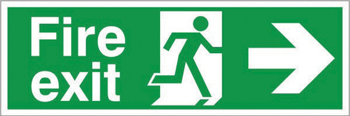 Jewel FEARP Fire Exit Sign, Arrow Right, Photoluminescent, 400x150mm