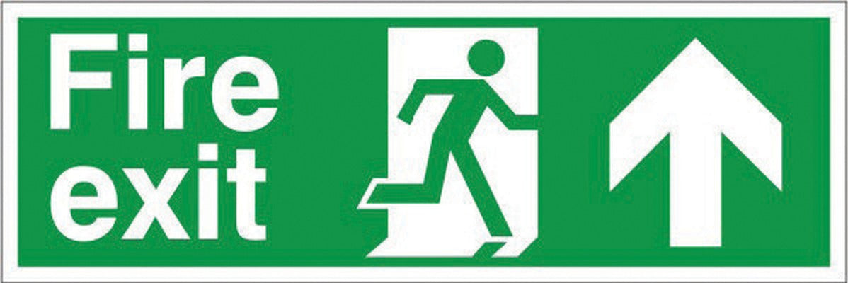 Jewel FEAUP450 Fire Exit Sign, Arrow Up, Photoluminescent, 450x150mm