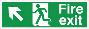 Jewel FEAULR Fire Exit Sign, Arrow Up Left, Rigid, 400x150mm