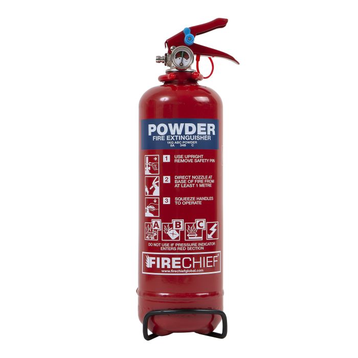 Firechief 1kg ABC Powder Extinguisher c/w Wire Bracket (FMP1) - JEM Systems UK