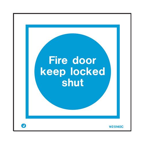 Firechief Fire Door Keep Locked Shut Sign (W5140C)