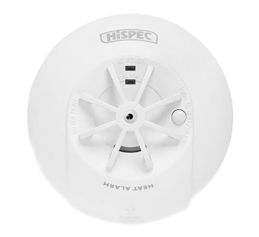Hispec Mains Powered Fast Fix Heat Alarm with 9v Back-Up Battery (HSSA/HE/FF) - JEM Systems UK