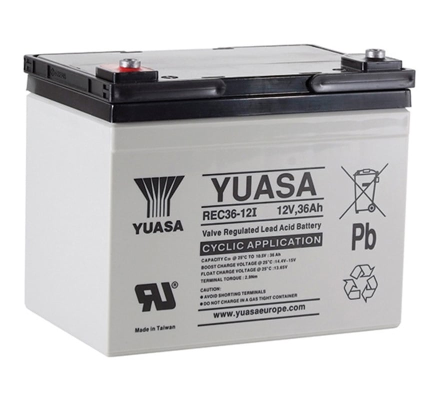Yuasa 12v 36Ah Deep Cycle VRLA Battery (REC36-12I) - JEM Systems UK