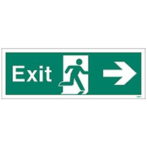 Firechief Sign EXIT RIGHT White (W405T)
