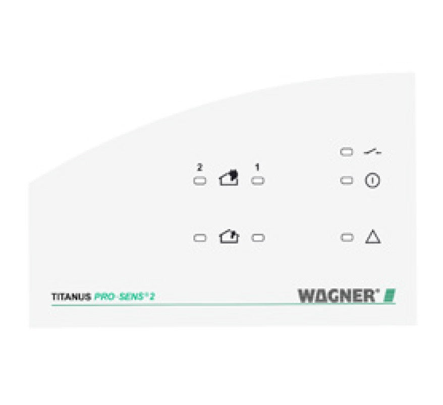 WAGNER TITANUS Pro·Sens®/net Front Film Sheet TP-4 for 1 Detector (2 Alarms) (Wagner Logo) (AD-10-1076) - JEM Systems UK
