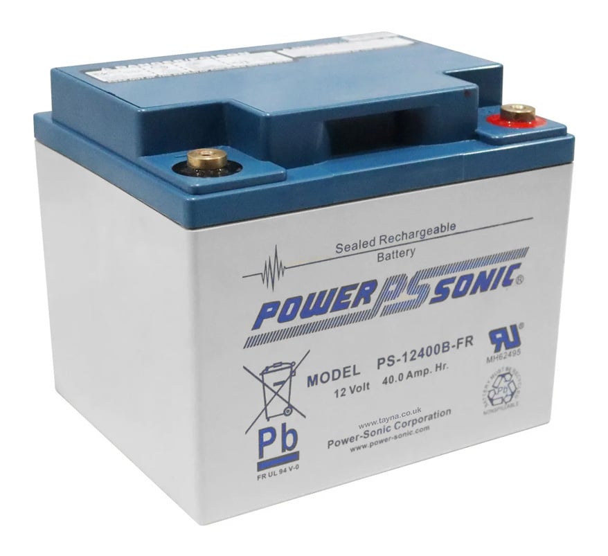 Power Sonic 12v 40Ah Sealed Lead Acid Battery - Flame Retardant (PS-12400FR)