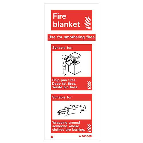 Firechief Sign FIRE BLANKET White (W6366M)