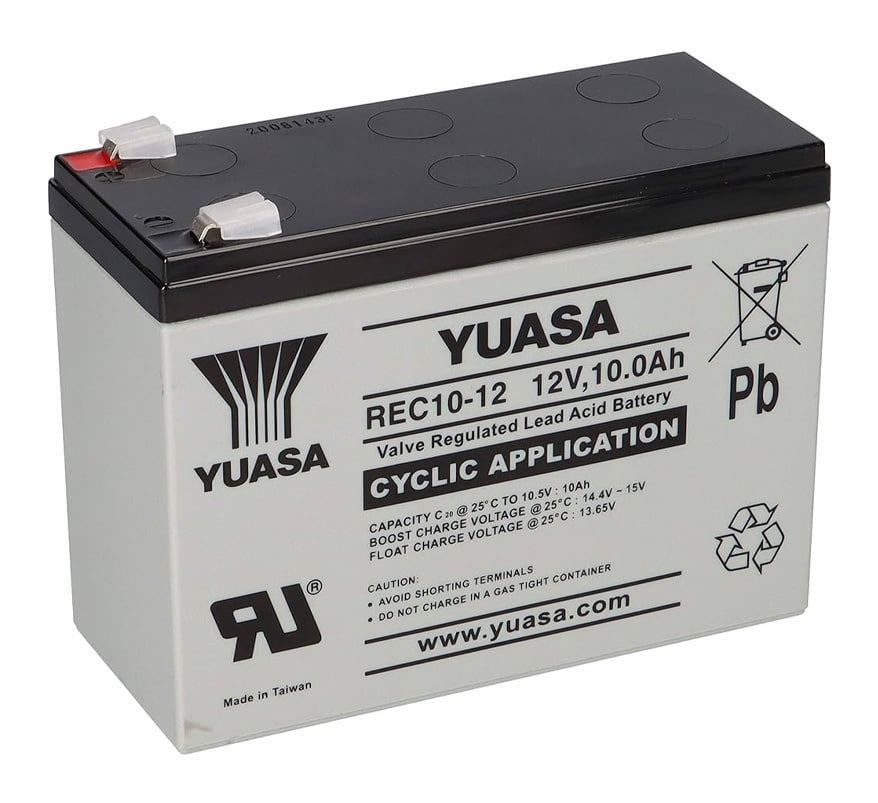 Yuasa 12v 10Ah VRLA Deep Cycle Battery (REC10-12) - JEM Systems UK