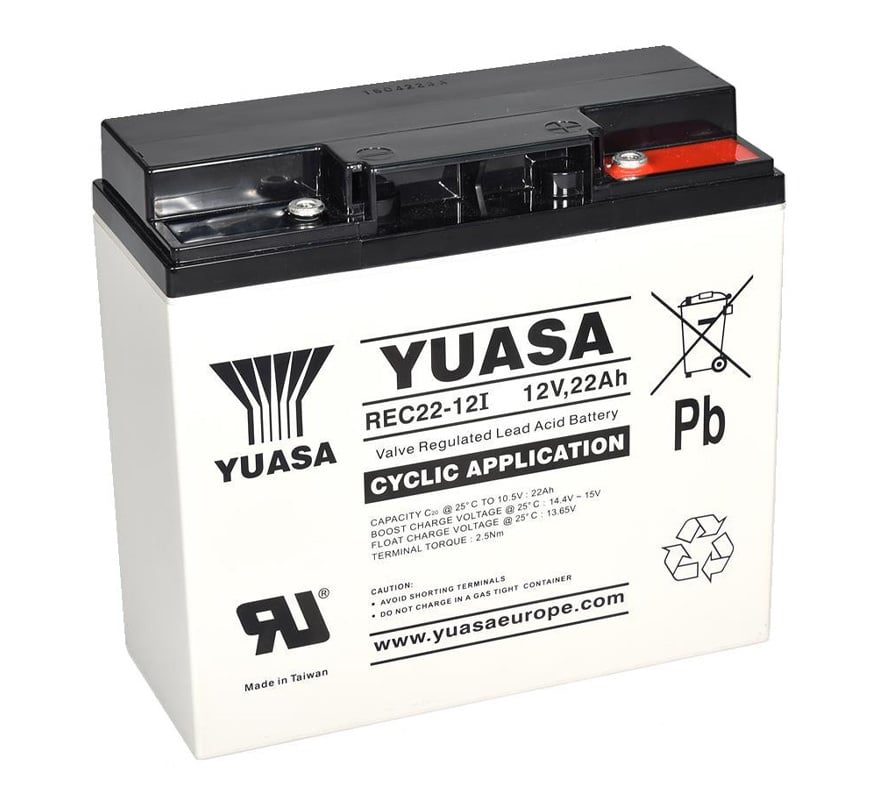 Yuasa 12v 22Ah VRLA Deep Cycle Battery (REC22-12) - JEM Systems UK