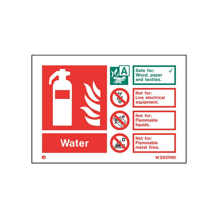 Firechief Sign WATER White (W6374ID) - JEM Systems UK