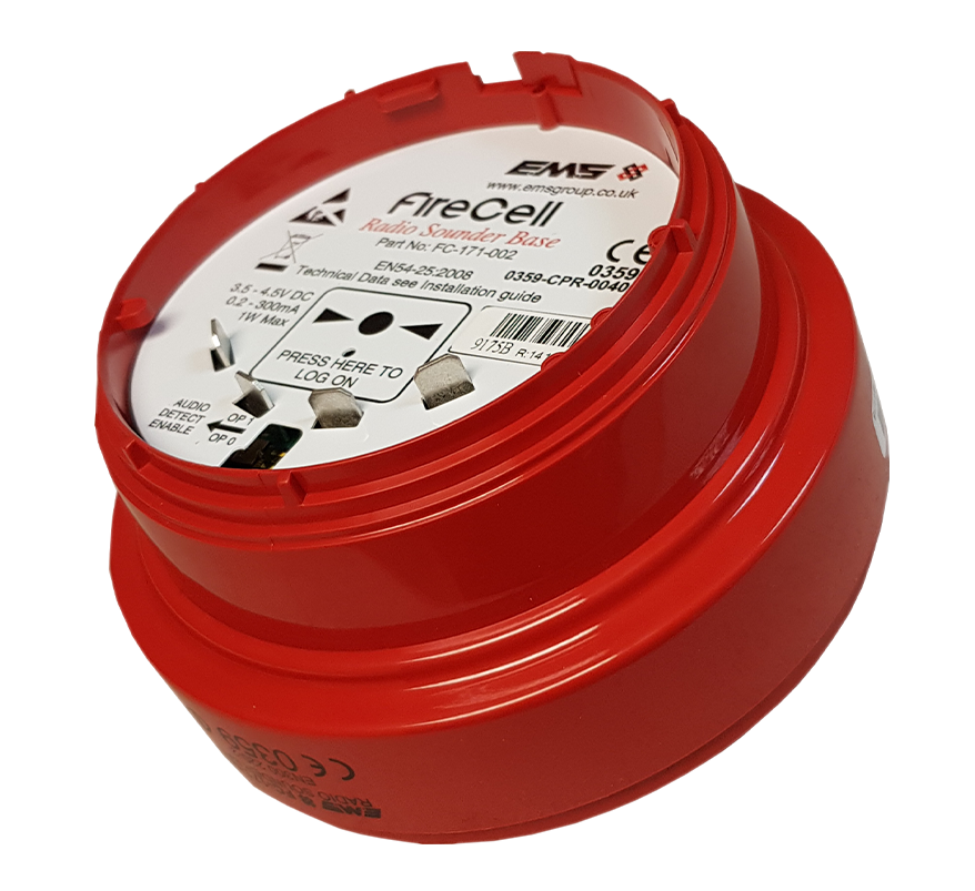 EMS FireCell Wireless Sounder Base for Audio/Visual Devices (Red) (FC-171-002) - JEM Systems UK