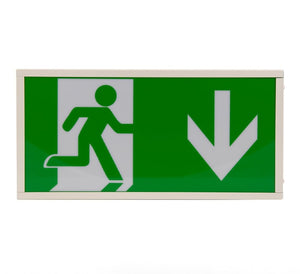 Hispec Rhine 2.5W Universal LED Emergency Exit Box with Self Test (Arrow Down) (HSEM/LEDEBD-ST)