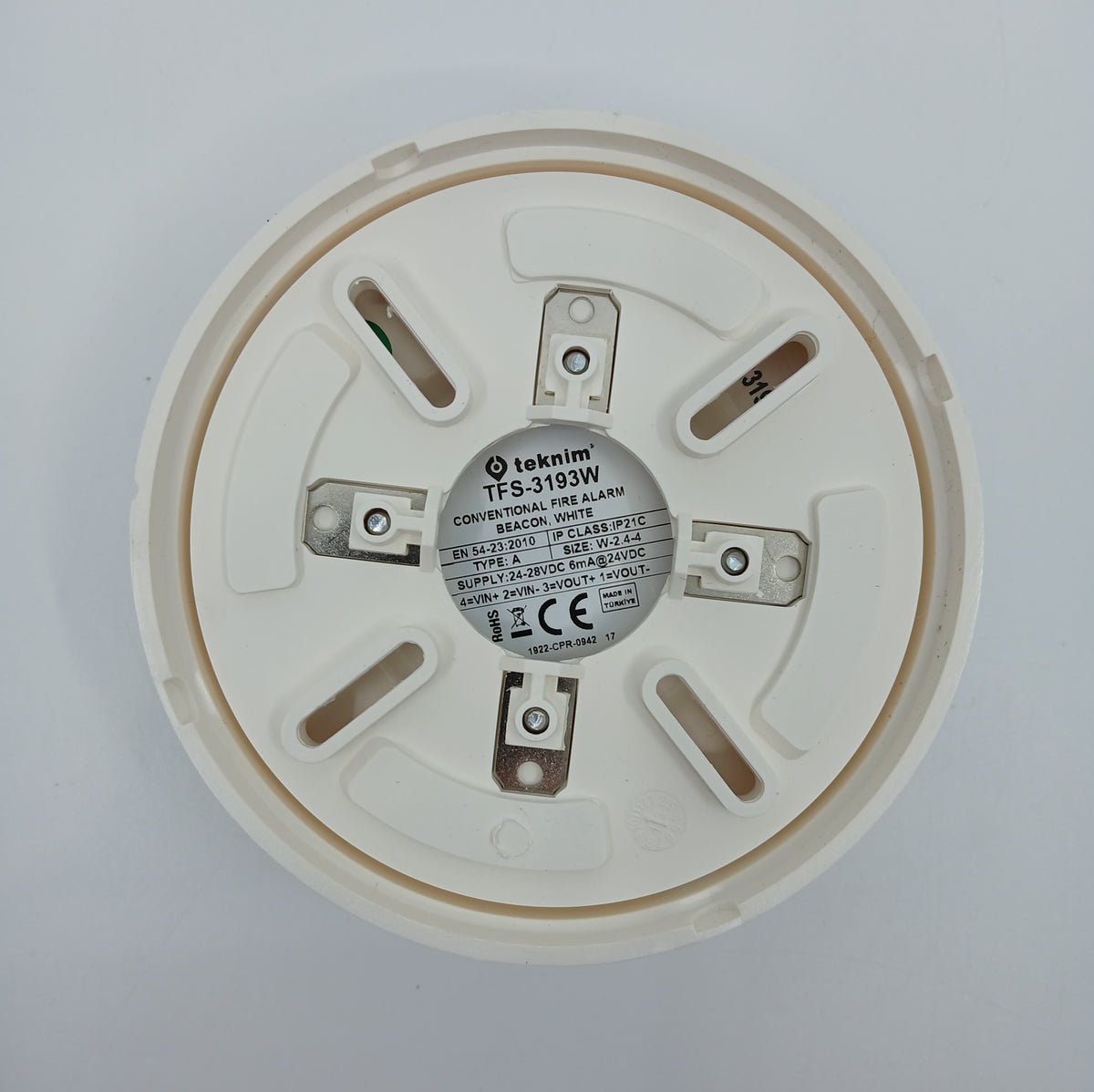 FireClass TFS-3193W Conventional Fire Alarm Flasher White - JEM Systems UK