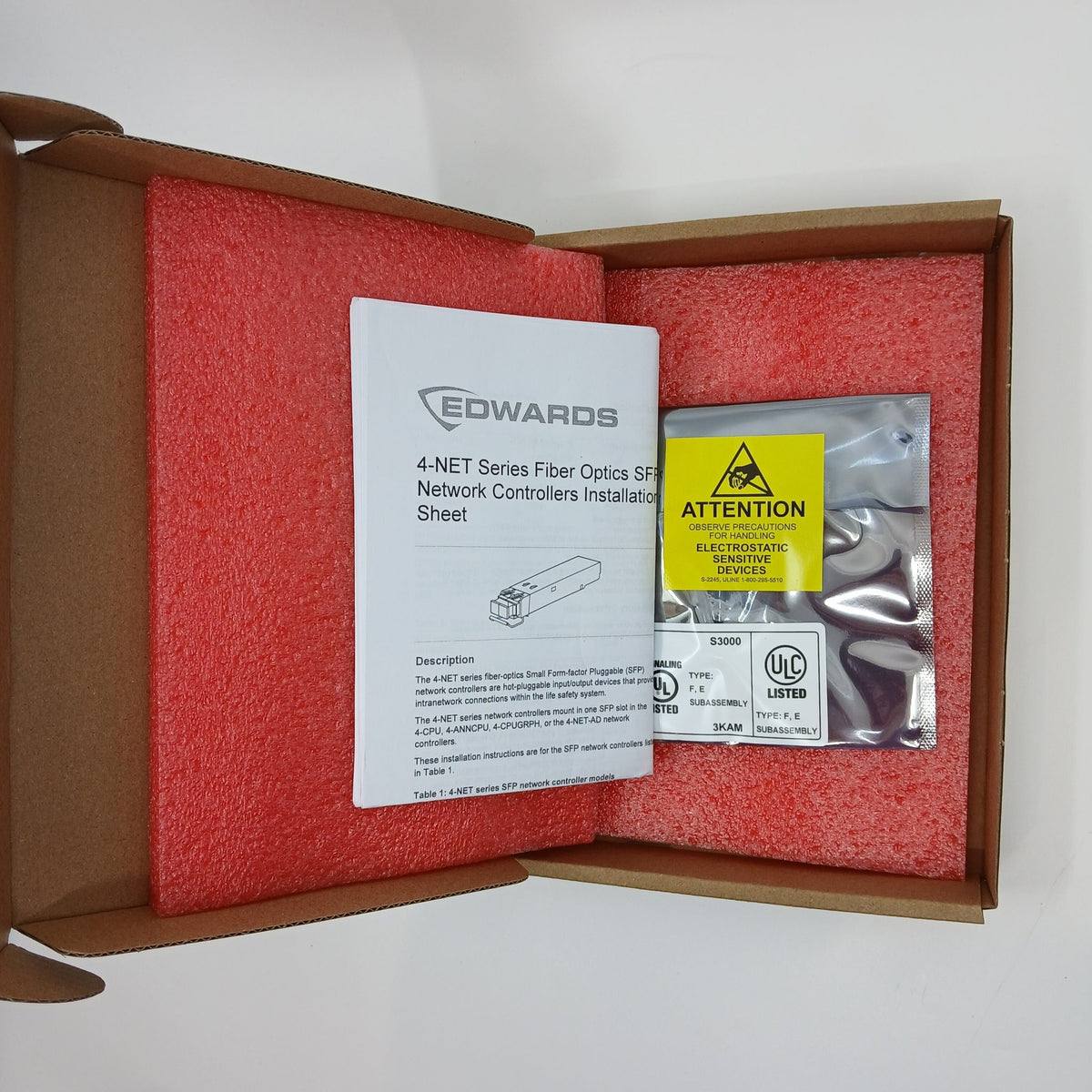 Edwards 4-NET-SMU Single-Mode Fiber-Optic SFP Network Controller Bi-Directional - JEM Systems UK
